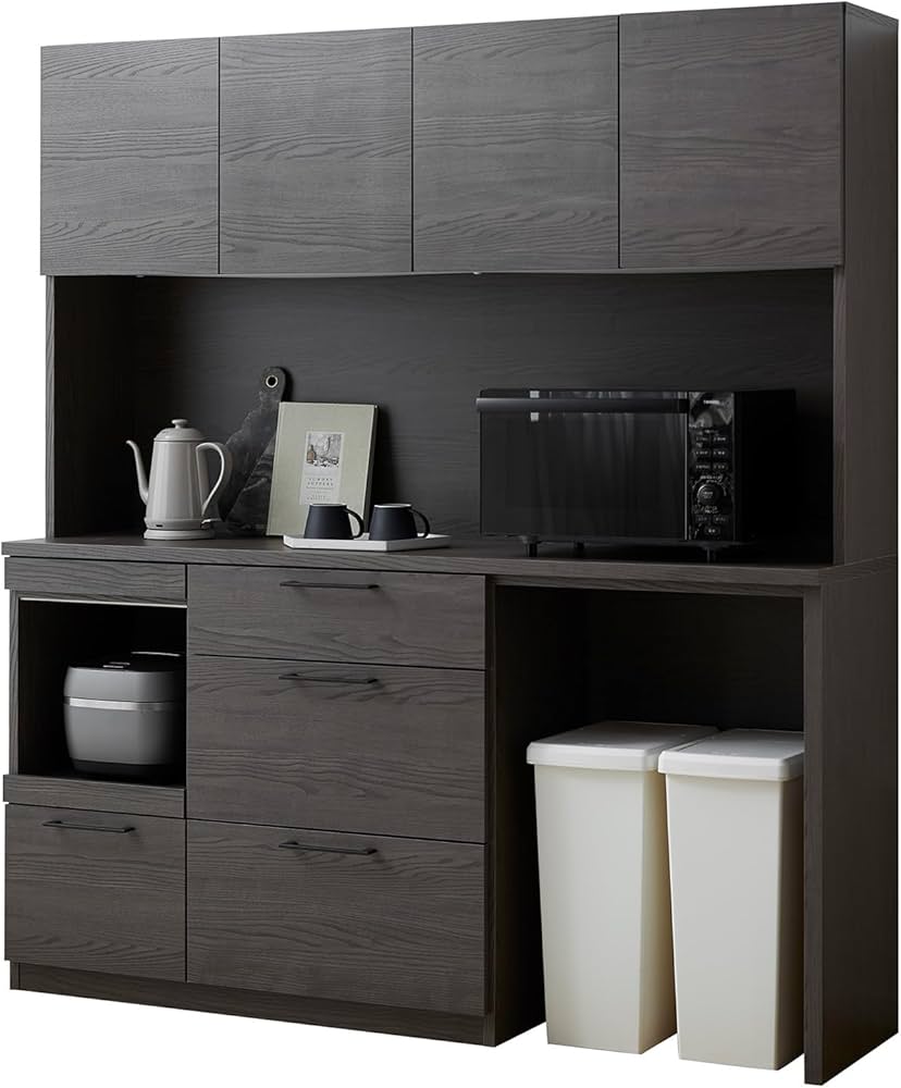 Amazon｜LOWYA ロウヤ 食器棚 キッチン収納 キッチンボード 半完成品