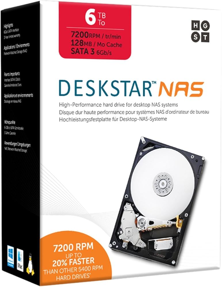 Amazon | HGST Deskstar NAS 6TB パッケージ版 3.5インチ 7,200rpm