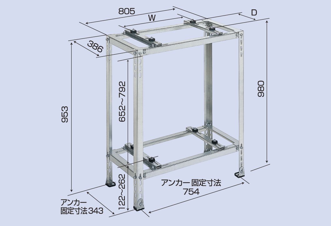 Amazon.co.jp: エアコン室外ユニット用据付架台 平地・二段置用 B