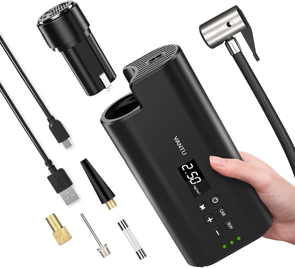 Amazon.co.jp: YANTU ポータブル 電動 空気入れ コードレス エア