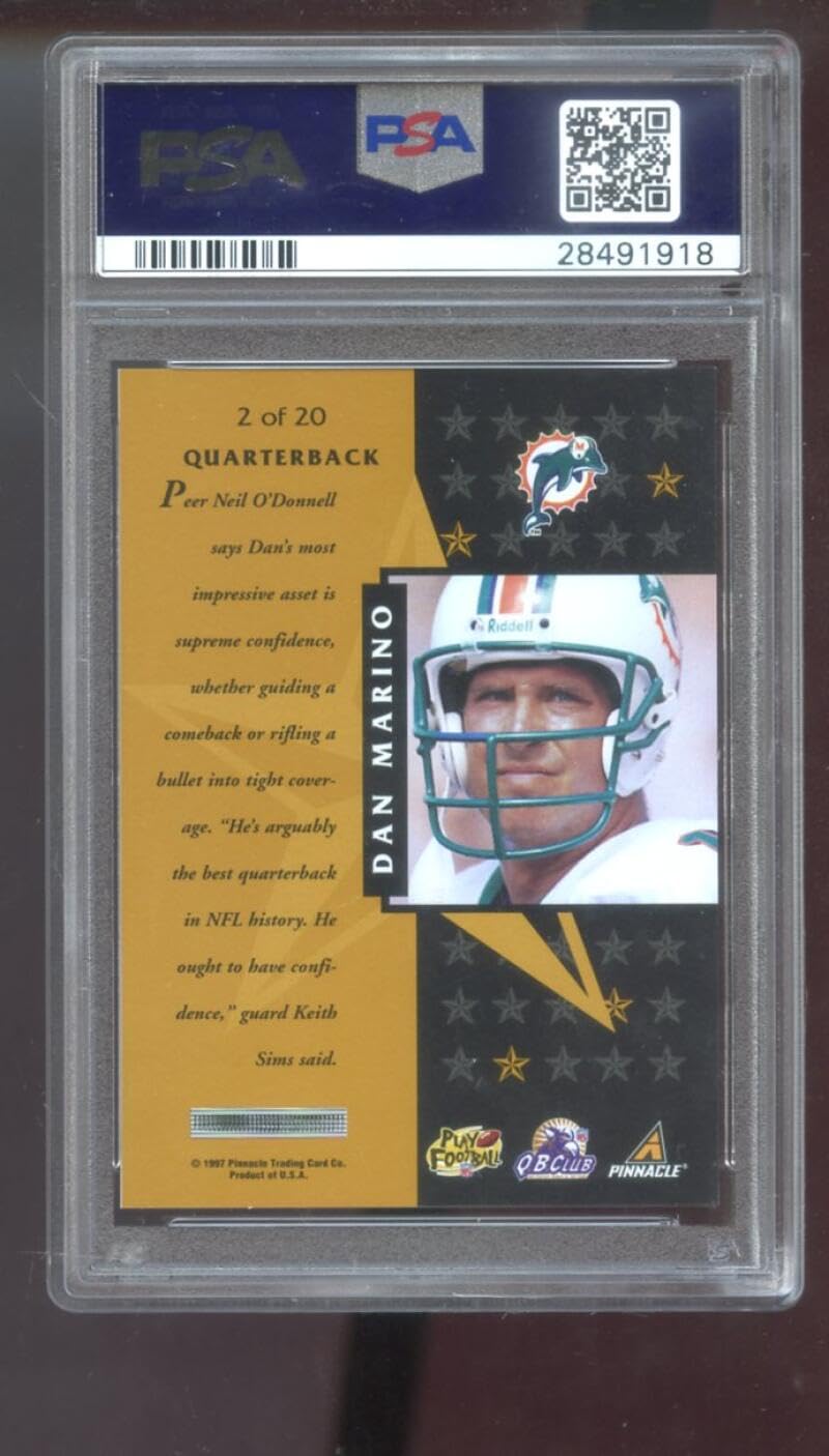 Amazon.com: 1997 Pinnacle Certified Team Gold #2 Dan Marino PSA 8