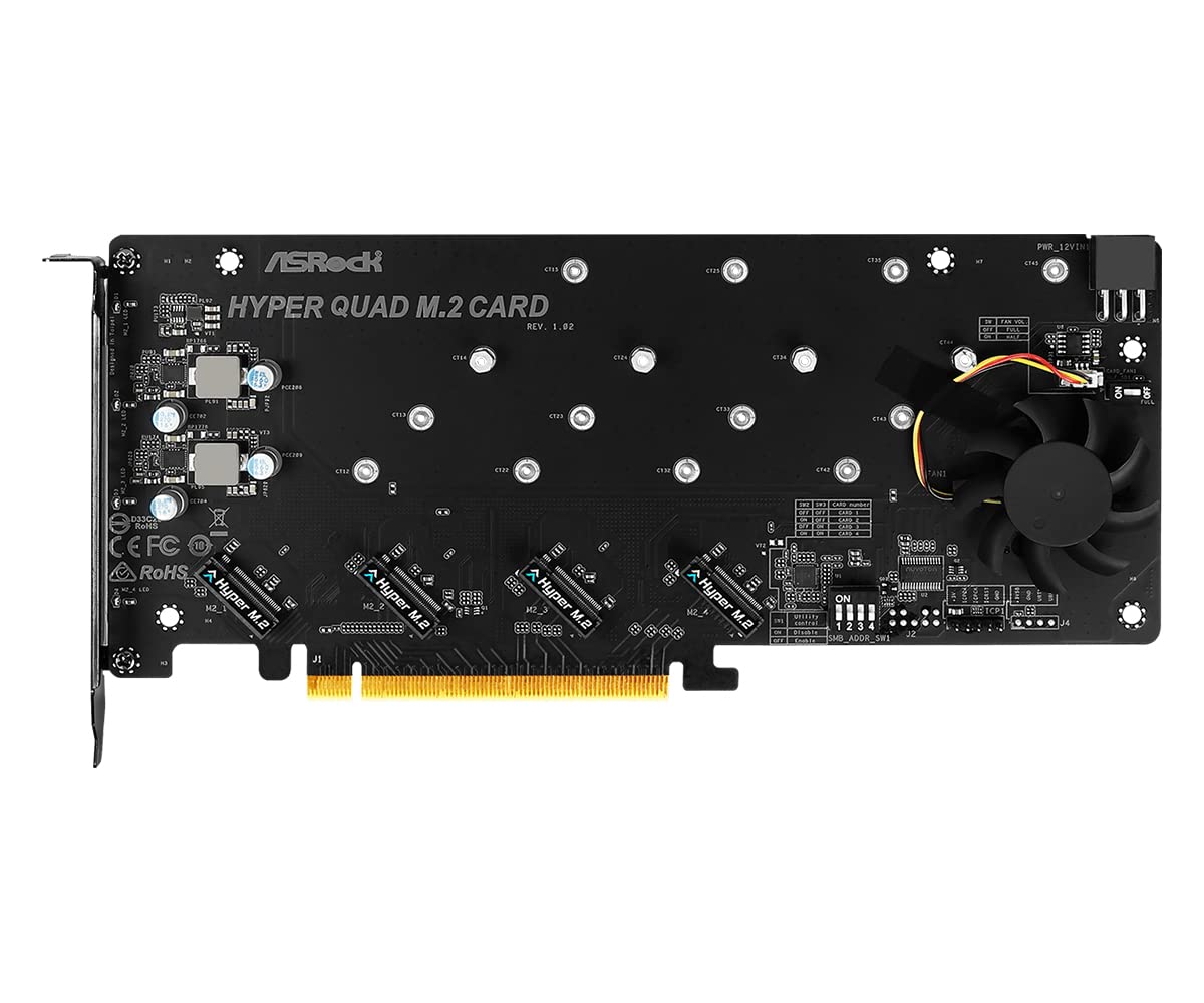 Amazon | ASRock M.2 SSD 増設ボード Hyper Quad M.2 Card | ASRock