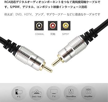 Amazon | Rosebe RCA ピンケーブル同軸デジタルケーブル 1m、2m、3m