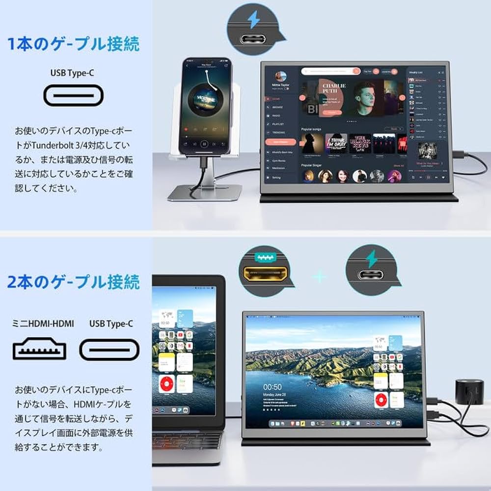 Amazon.co.jp: モバイルモニター 10.5インチ ポータブルモニター サブ