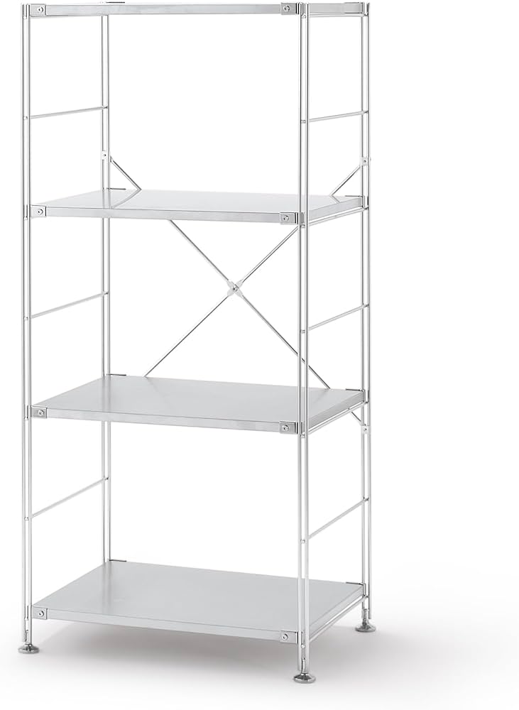 Amazon｜無印良品 ステンレスユニットシェルフ・ステンレス棚セット 中