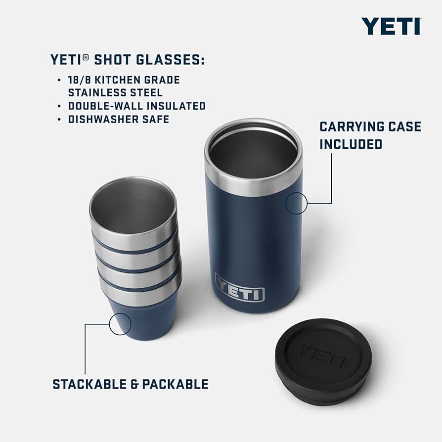 Amazon | YETI ショットグラス キャリーケース付き 4個セット ホワイト
