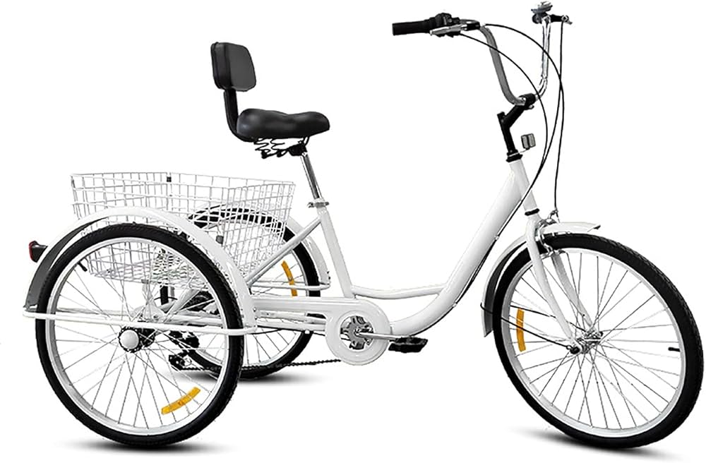 Amazon.co.jp: 三輪自転車 大人用 24インチ 大人の三輪車 1速