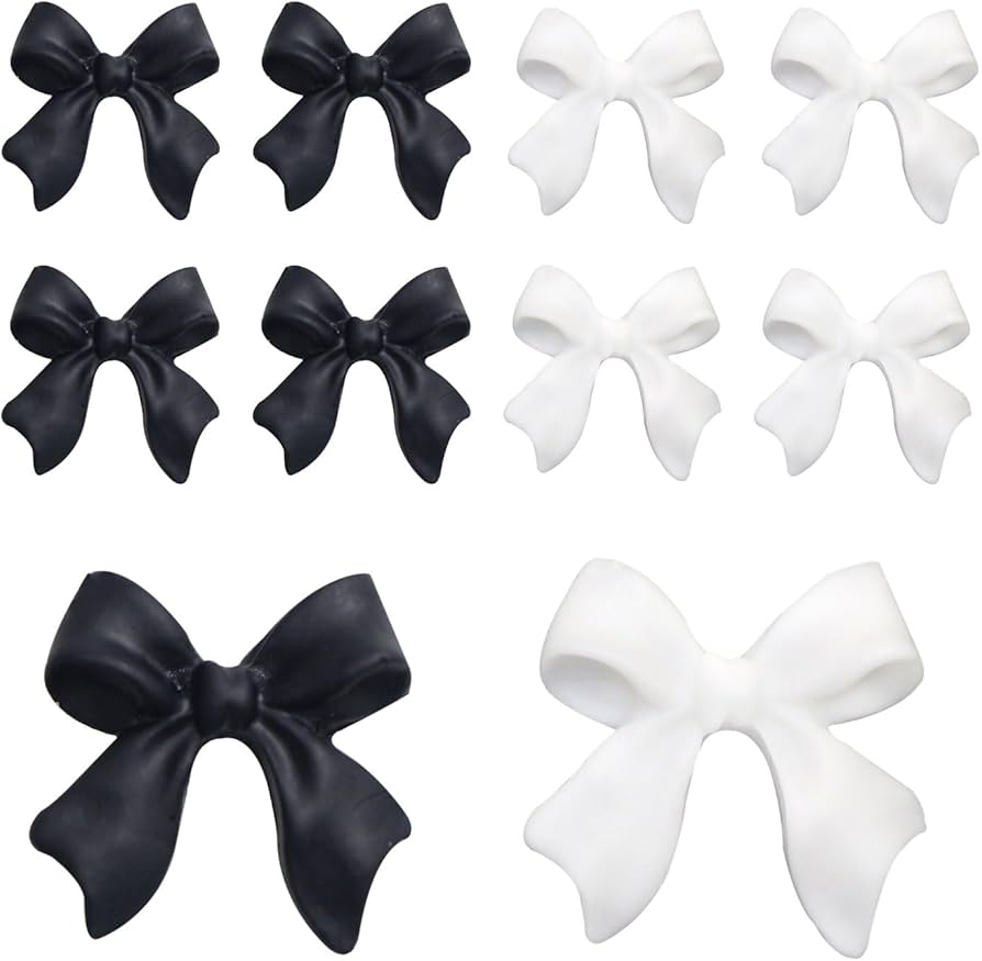 Amazon.co.jp: ネイルパーツ リボン 【ブラック ホワイト セット】 白