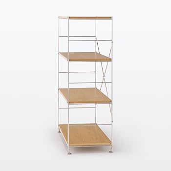 Amazon｜無印良品 ステンレスユニットシェルフ オーク材棚セット