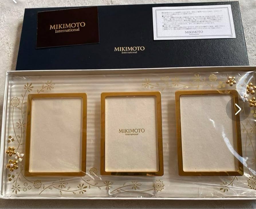 Amazon.co.jp: MIKIMOTO ミキモト フォトフレーム 写真立て 3連