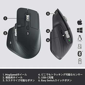 Amazon.co.jp: ロジクール アドバンスド ワイヤレスマウス MX MASTER 3