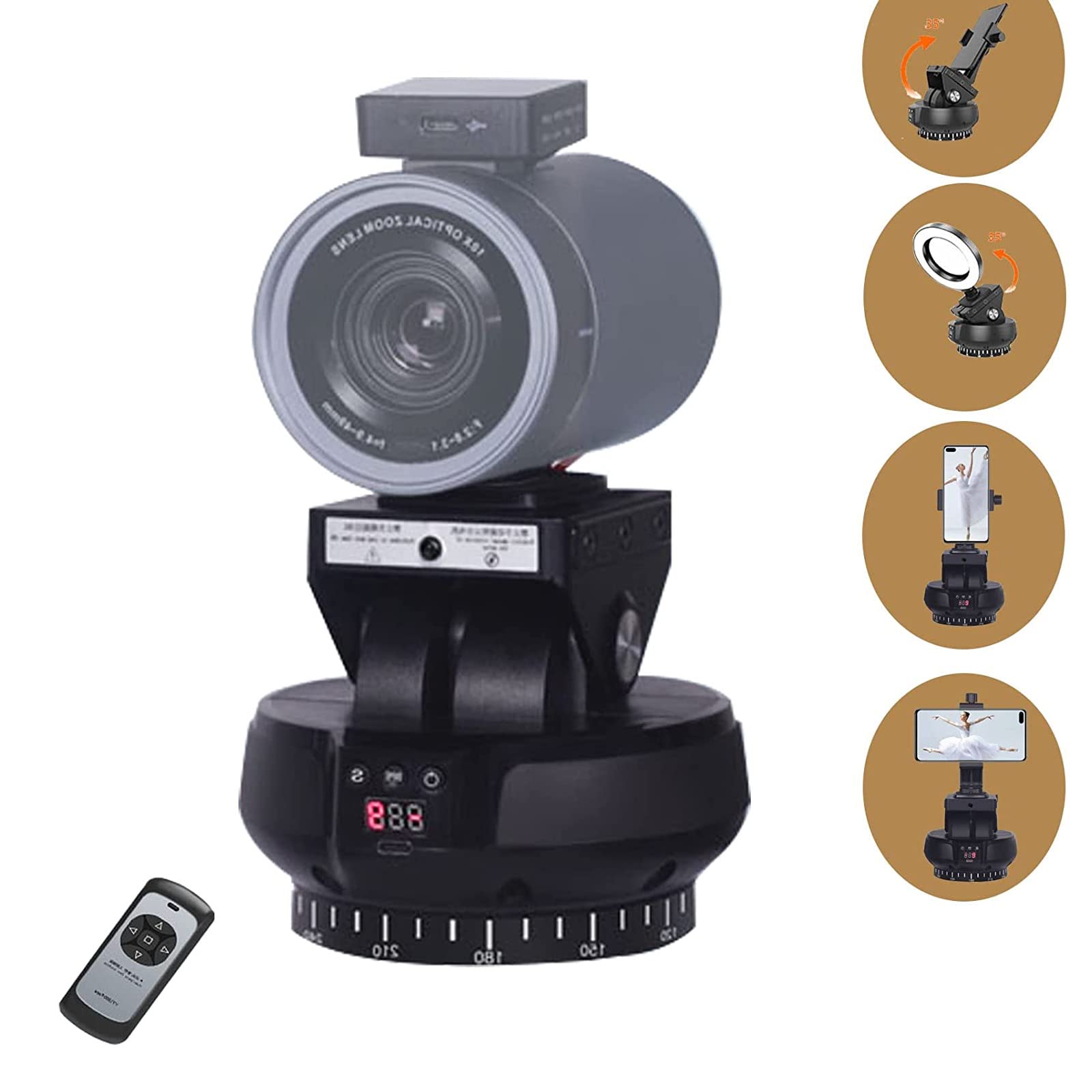 ZTIANFOTO YT-1200 Pro Cabeça panorâmica rotativa motorizada