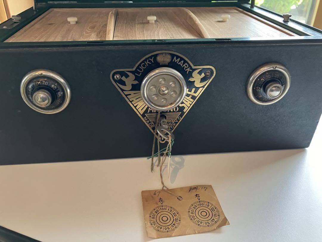 Amazon.co.jp: 昭和レトロ 耐火金庫 手提げ金庫 アンティーク 昭和30