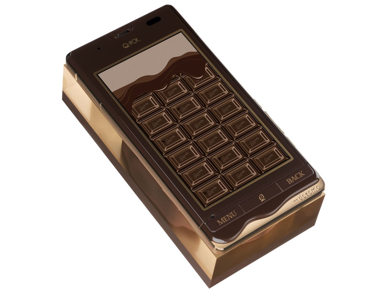 Amazon | SH-04D Q-POT PHONE Bitter Choco 白ロム 携帯 | 携帯電話