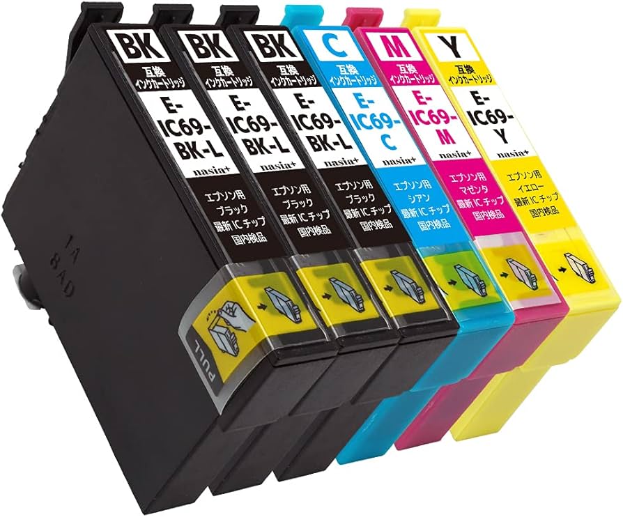 Amazon.co.jp: エプソン用 IC4CL69 + ICBK69 (BK-L*3/C/M/Y) 【増量