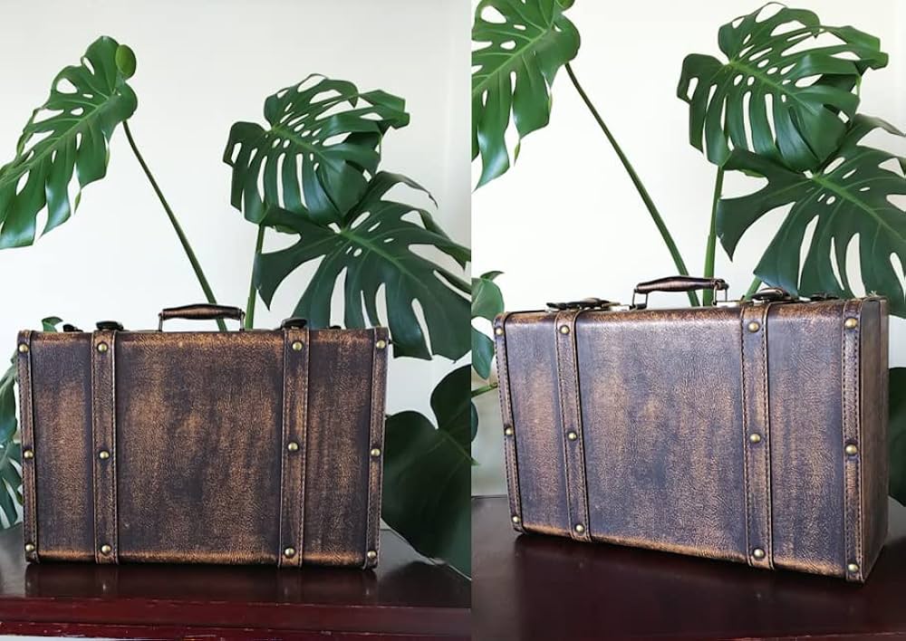 Amazon｜アンティーク トランク型 収納ボックス 撮影用 ディスプレイ