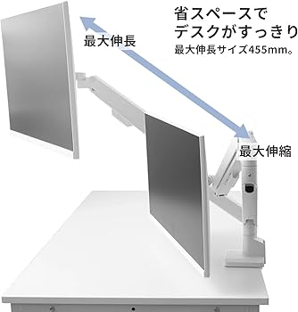 Amazon.co.jp: Pixio PS1D Wave Black モニターアーム デュアル 黒