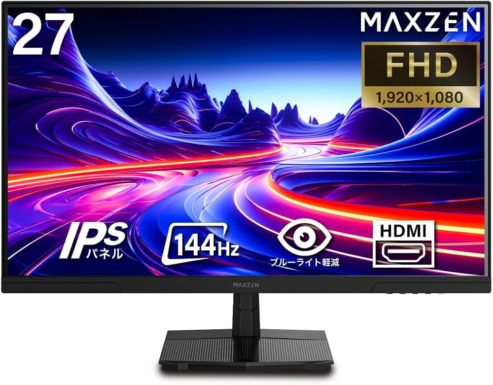 Amazon.co.jp: MAXZEN モニター 27インチ 144Hz FHD pcモニター