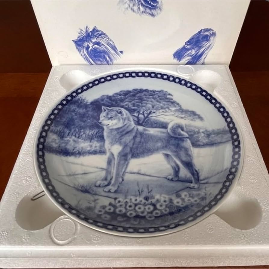 Amazon | 横浜タカラダ柴犬 絵皿 デンマーク製 老舗TAKARADA | ノー