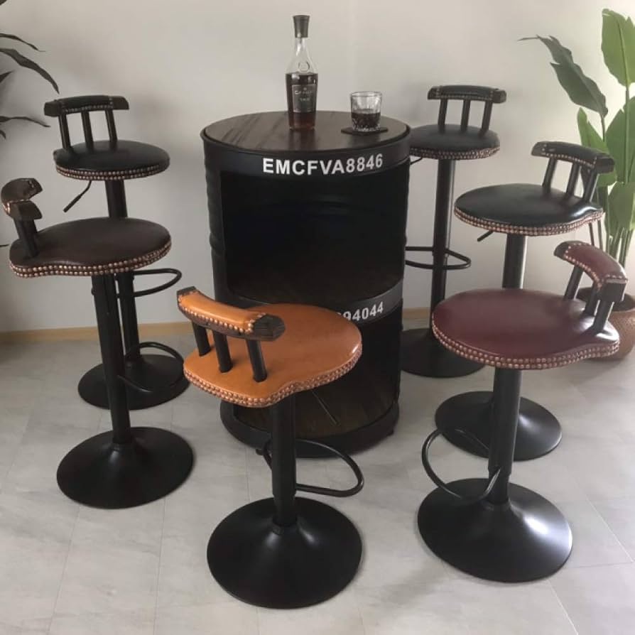 Amazon｜カウンターチェア ヴィンテージ調 バーチェア レザー風