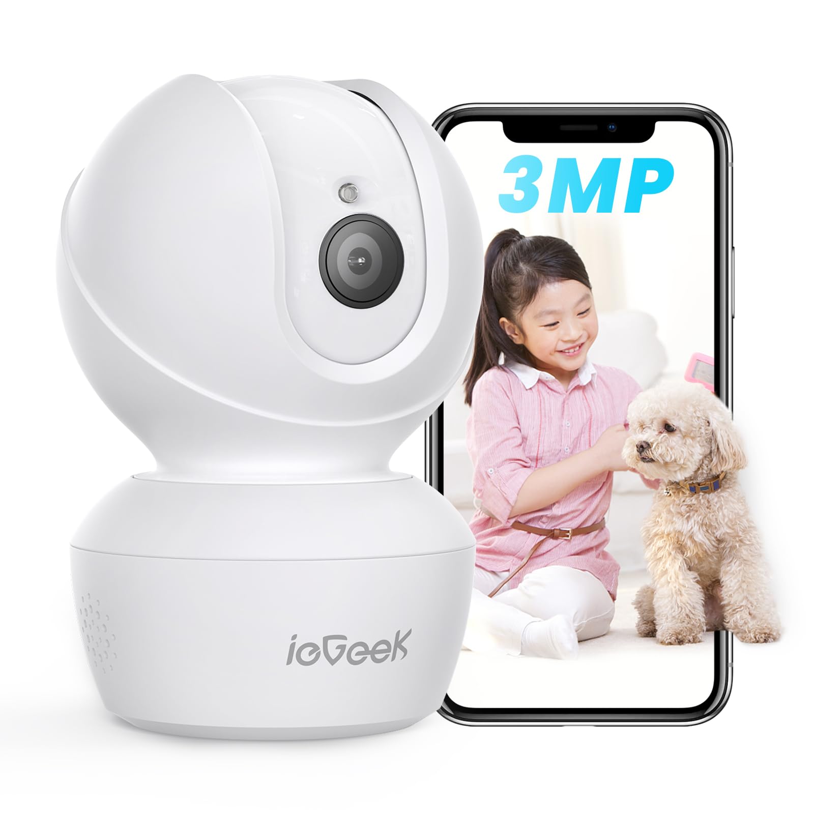 Amazon.co.jp: ieGeek【遠隔操作・300万画素】防犯カメラ 室内 ペット