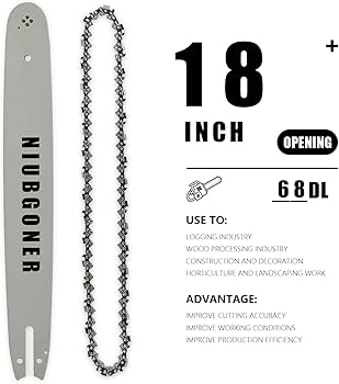 Amazon.com: NIUBGONER 18 inch Chainsaw Guide Bar and Chain,0.325