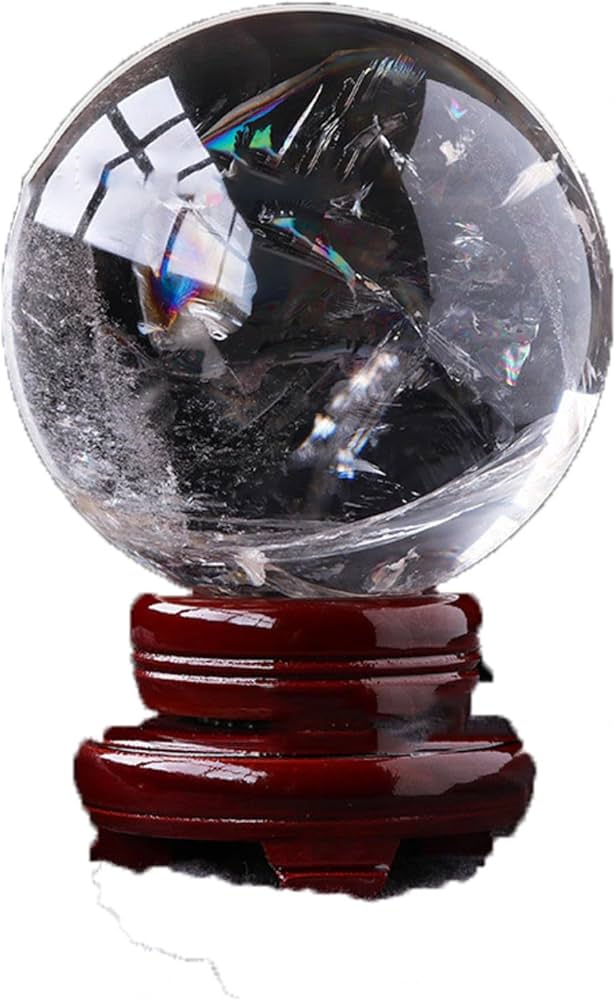 Amazon.co.jp: 水晶玉 水晶 台座付 丸玉 完全天然水晶玉 台座付き ン