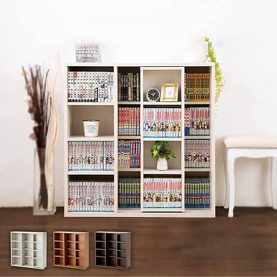 Amazon｜コミックラック スライド式 スライドダブル 4段 幅90 本棚