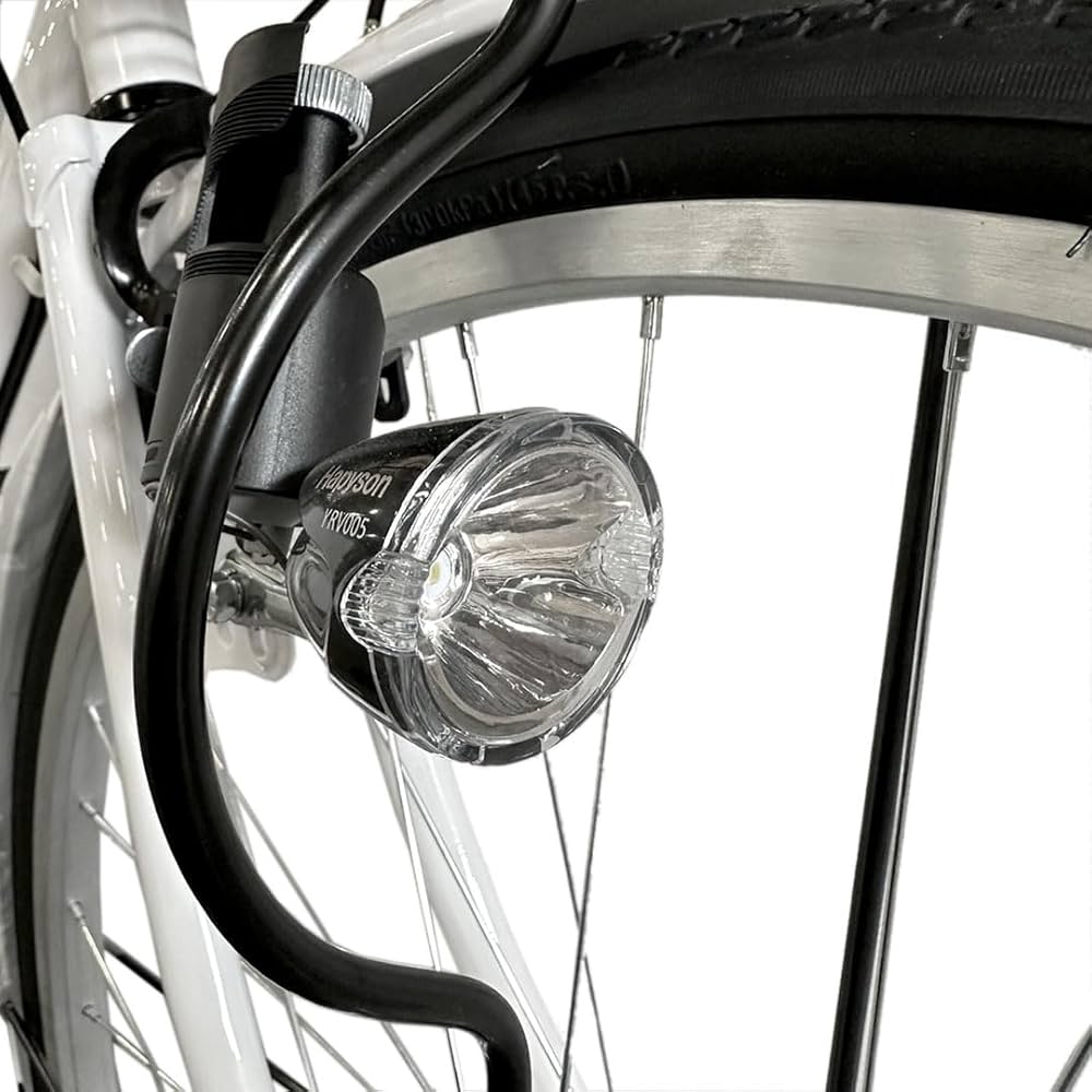 Amazon | シティサイクル ホワイト 白 自転車 パラレルフレーム 27