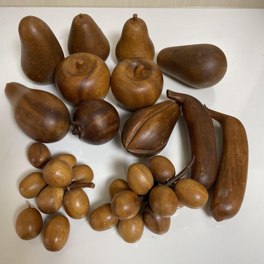 Amazon.co.jp: USA アンティーク 木製果物 13点 & 木製お皿 : ホーム