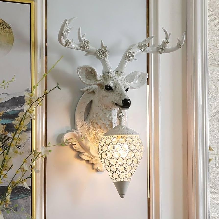 Amazon.co.jp : LEDウォールライト工業用風 レトロ 鹿ヘッド ウォール