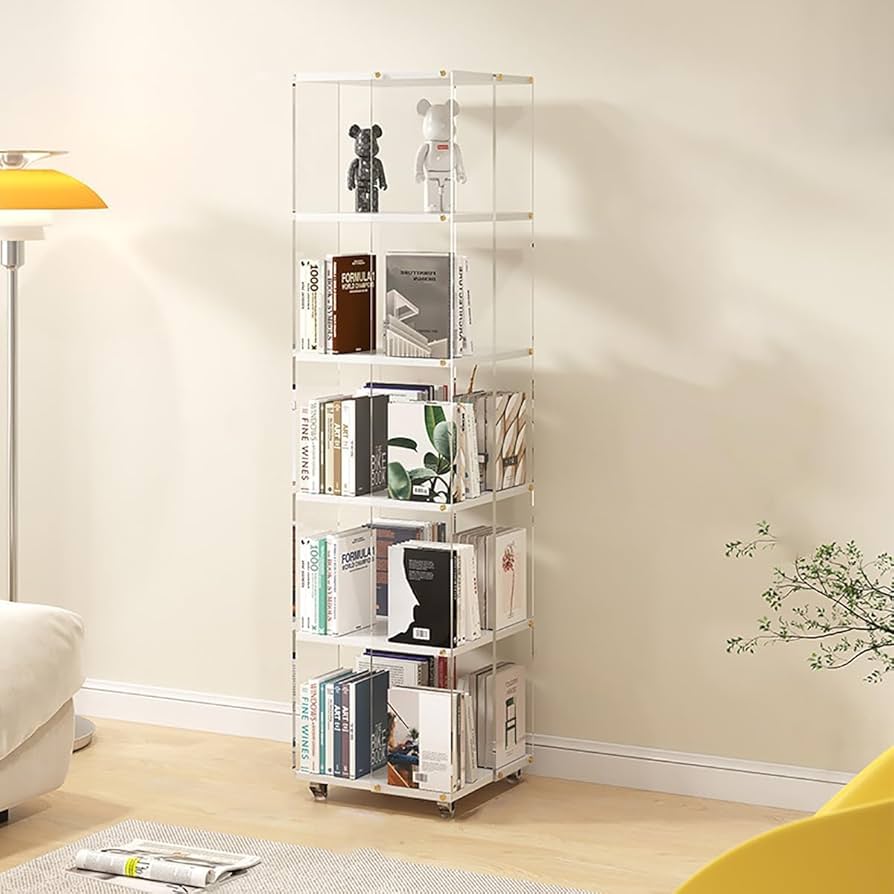 Amazon.co.jp: 回転式本棚 本棚 キャスター付き本棚 コミックラック