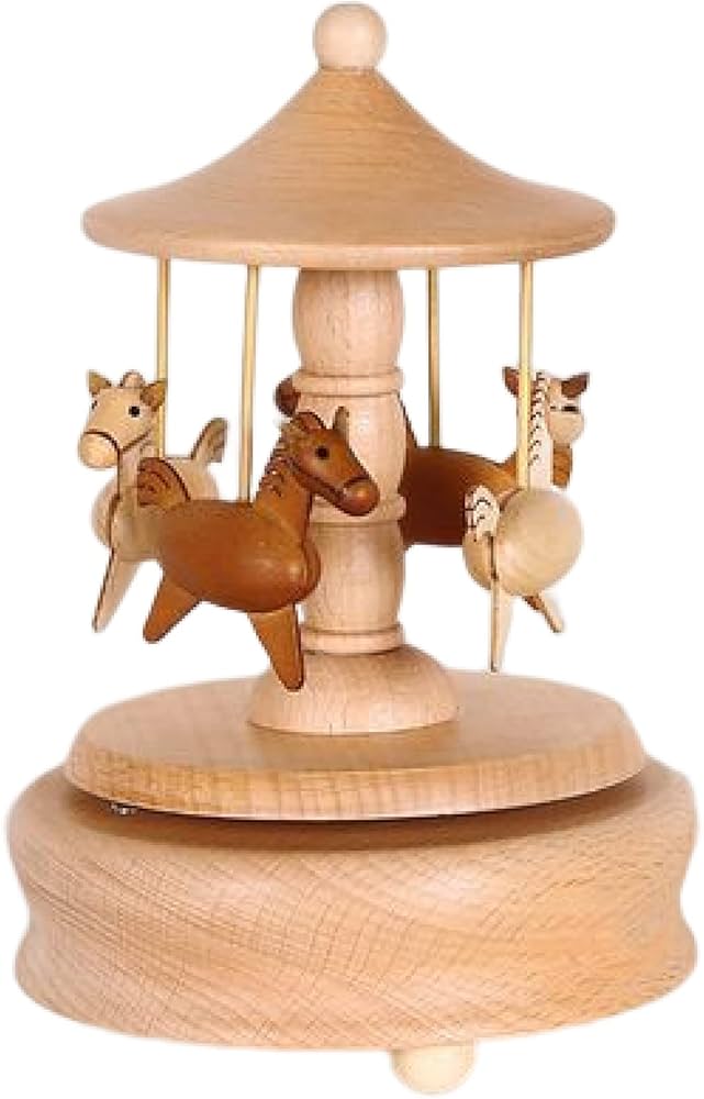 Amazon.co.jp: メリーゴーランドのオルゴール 木製オルゴール
