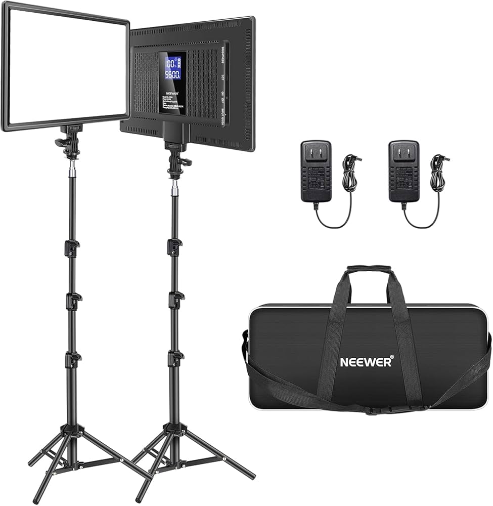 Amazon | NEEWER 撮影用ライト 2パック LEDビデオライトとスタンド
