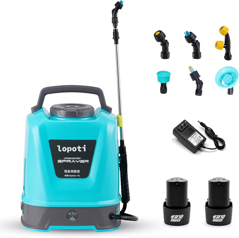 Amazon.co.jp: lopoti 電動噴霧器 10L 充電式 5.2Ah総容量 背負い式