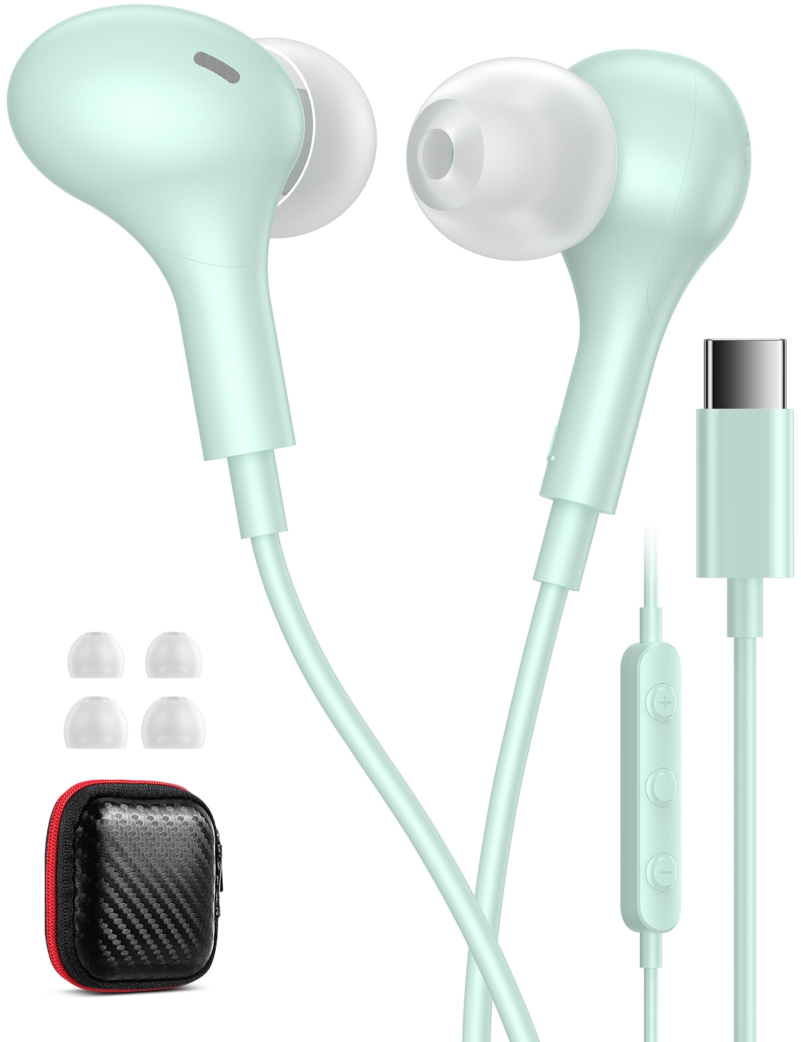 Amazon.co.jp: タイプc イヤホン 有線 マイク付き 磁気収納 カナル型