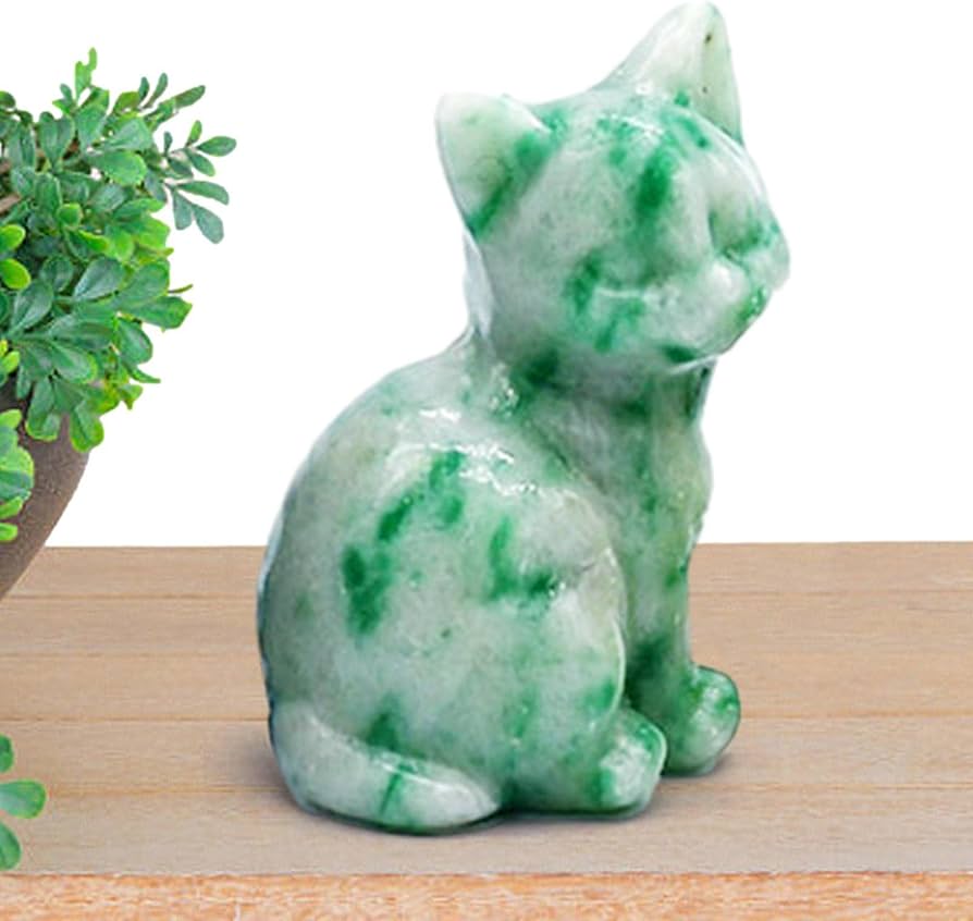 Amazon｜癒しの石猫,癒しの宝石の子猫の置物 | 天然クォーツ 猫の工芸