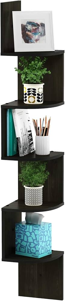 Amazon｜フリノ(Furinno) コーナーシェルフ ロッシ エスプレッソ 5段