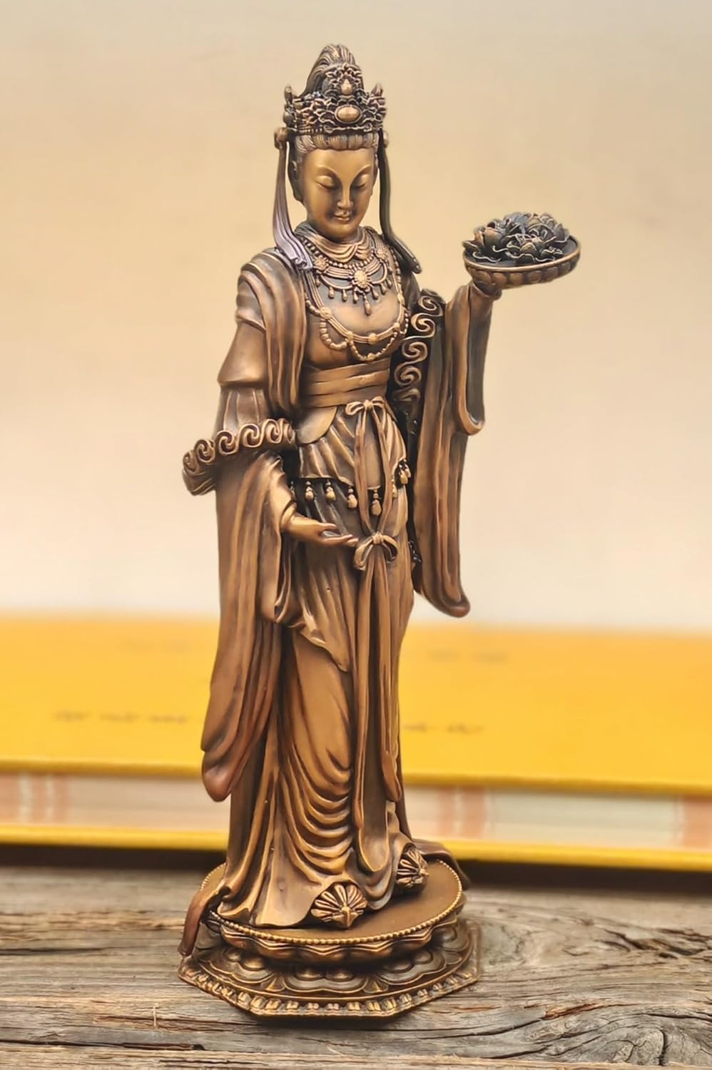 Amazon｜仏像 伎芸天 技芸と福徳の護法善神 銅製 総高16cm｜仏像