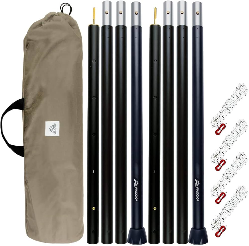 Amazon | Viaggio+ タープポール テントポール 2本セット 収納ケース