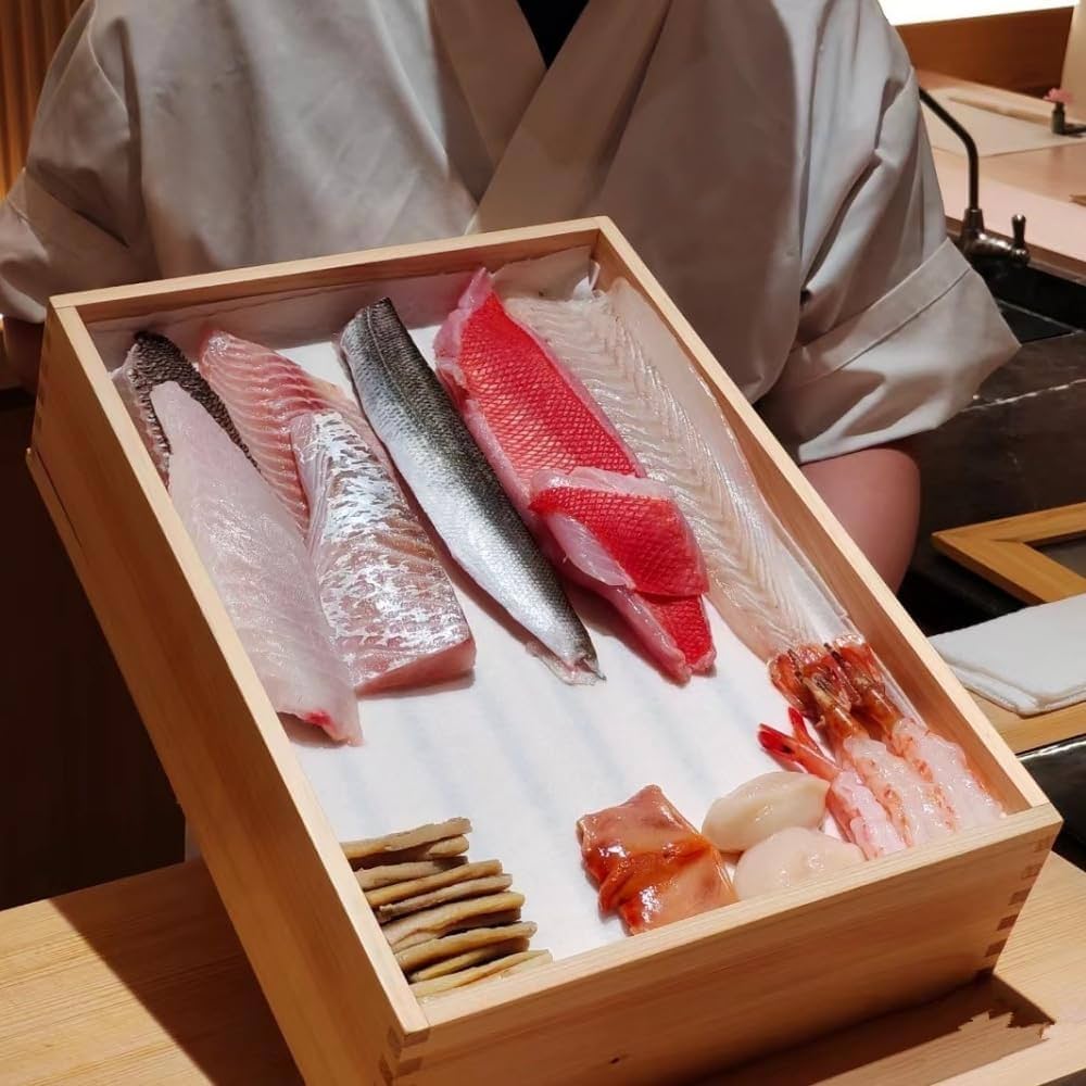 Amazon.co.jp: 大 ネタ箱 目皿 アクリル製 フタ付飲食店 寿司屋