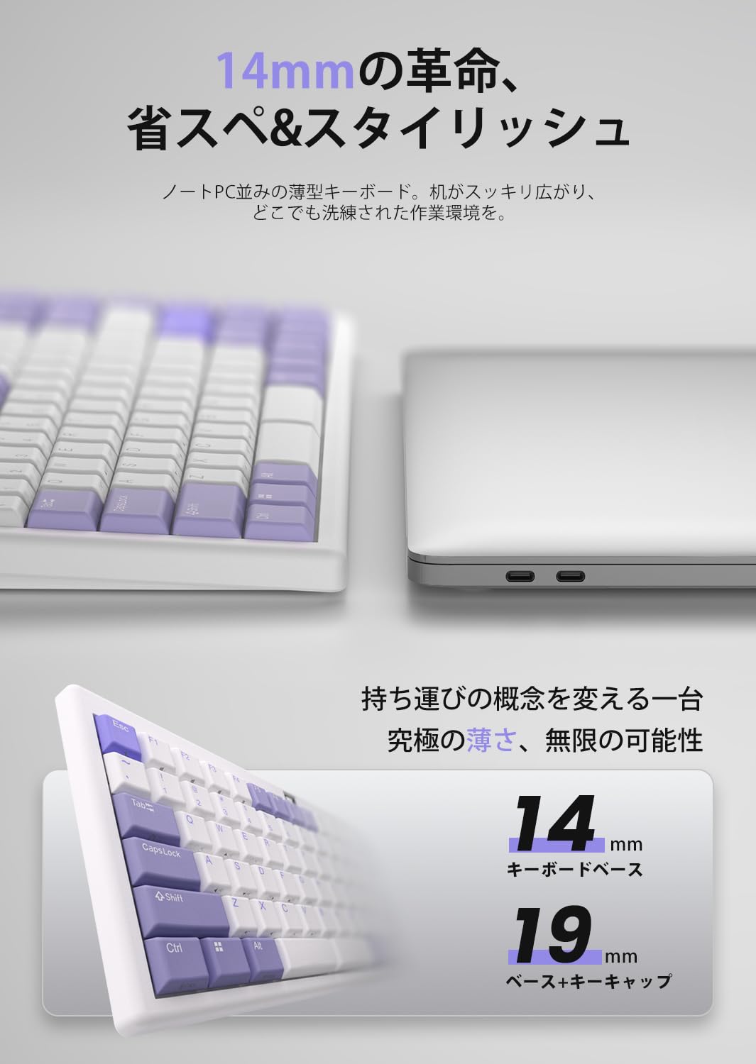 Amazon | NiZ キーボード 【L84】超薄型静電容量無接点 ワイヤレス