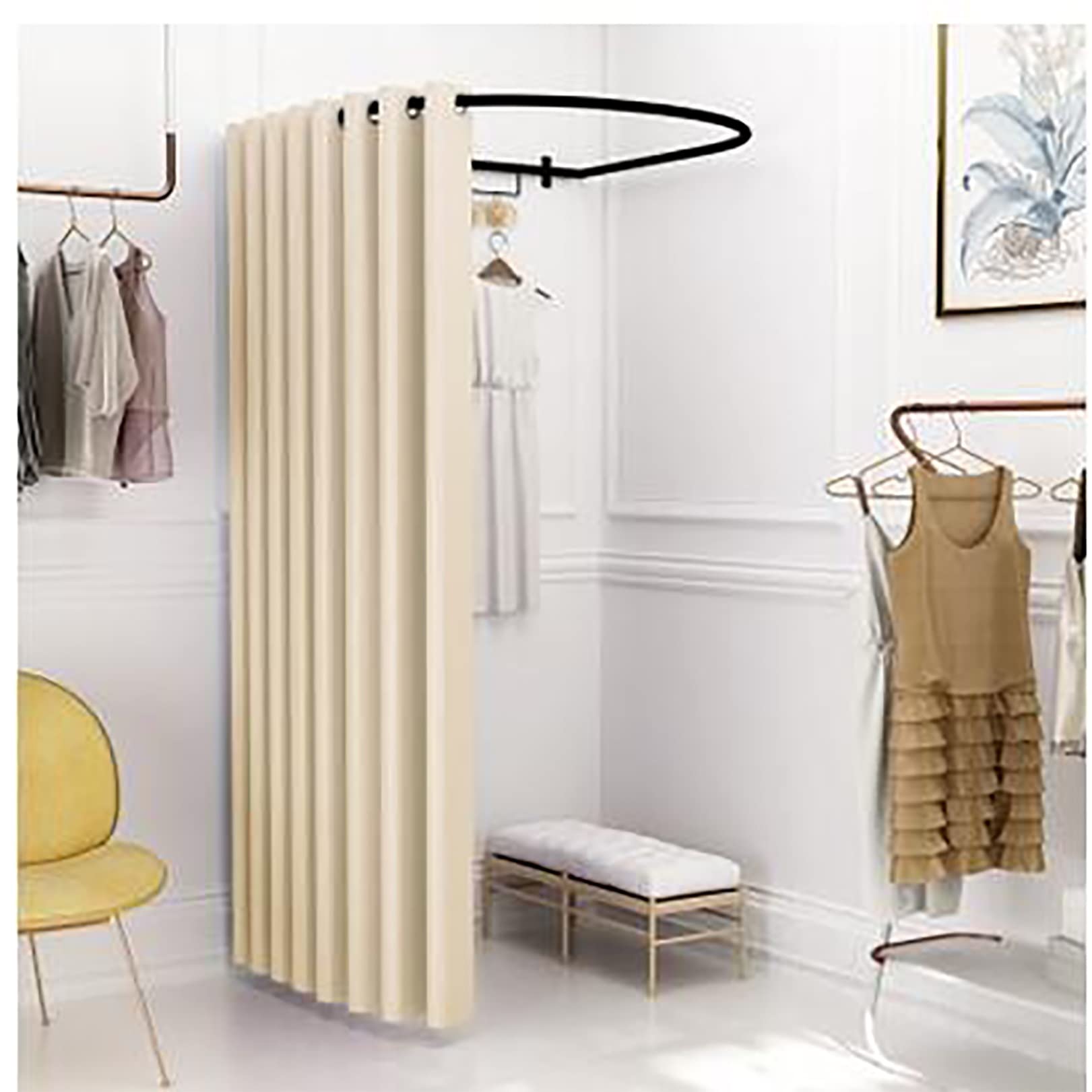 Amazon｜フィッティングルーム カーテンタイプ、簡易更衣室 壁掛け