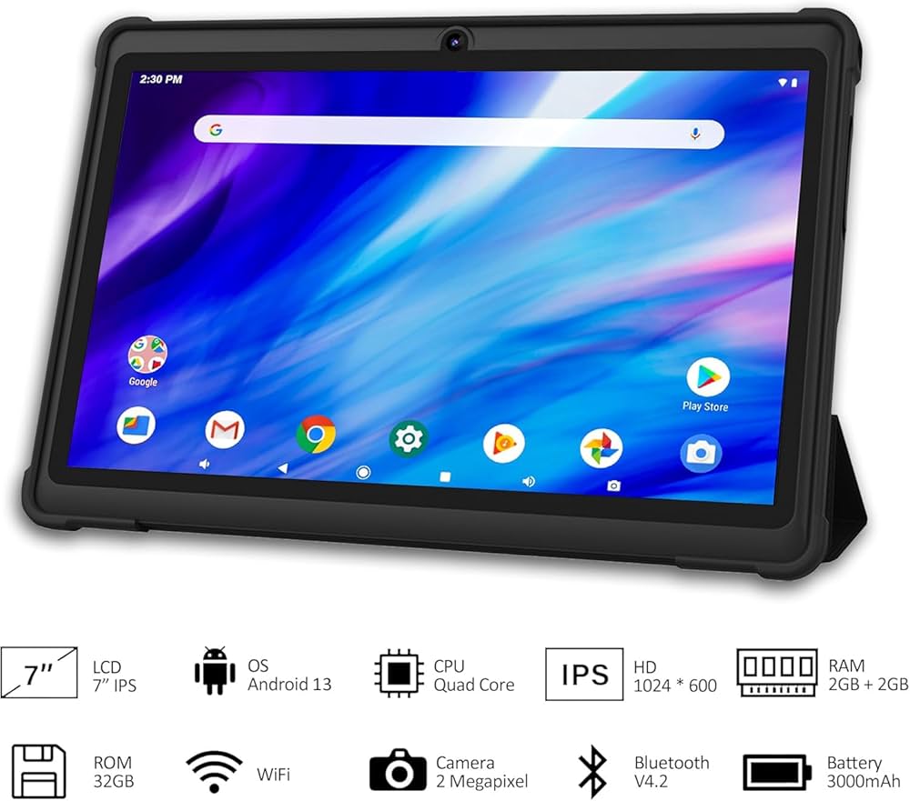 Amazon.co.jp: VOLENTEX 7インチタブレット、クアッドコアAndroid 13