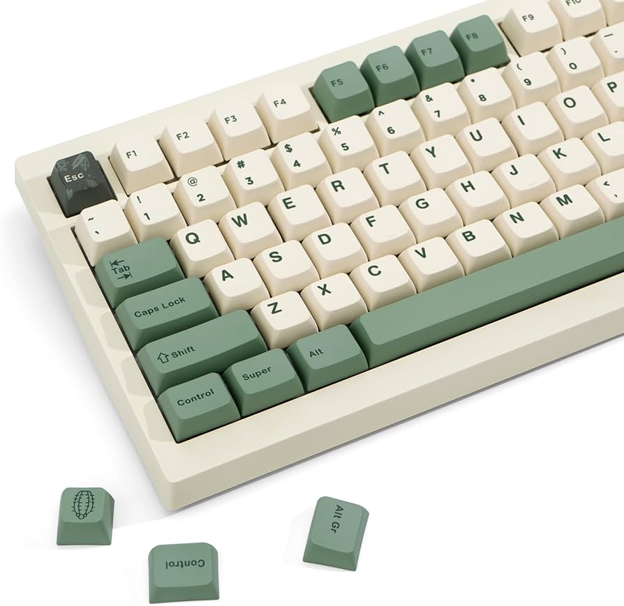 Amazon.com: JOLINTAL 130 Keys Green PBT Keycaps, MDA Profile Dye