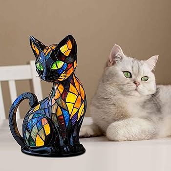 Amazon.co.jp: 猫ランプステンドグラス、犬ランプ、動物シリーズアート
