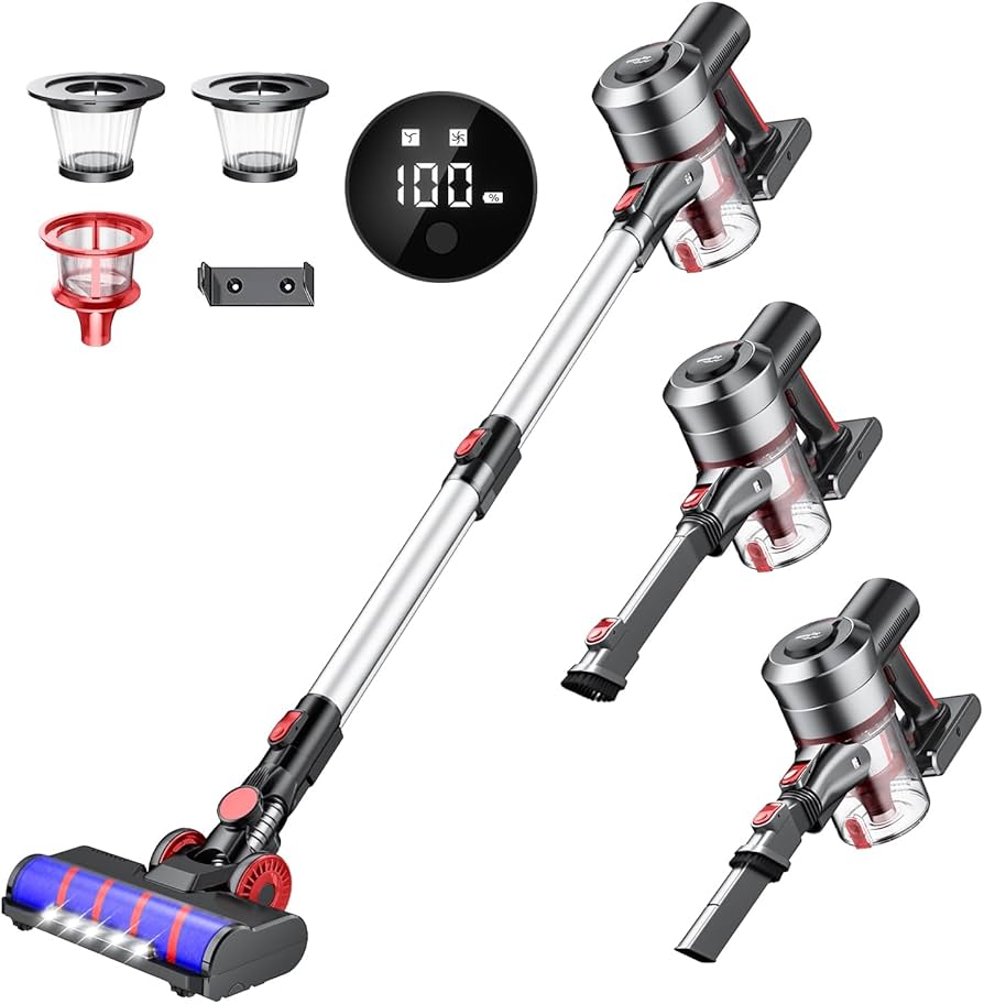 Amazon | 掃除機 コードレス 【45000pa強力吸引＆75分連続稼働＆壁掛け