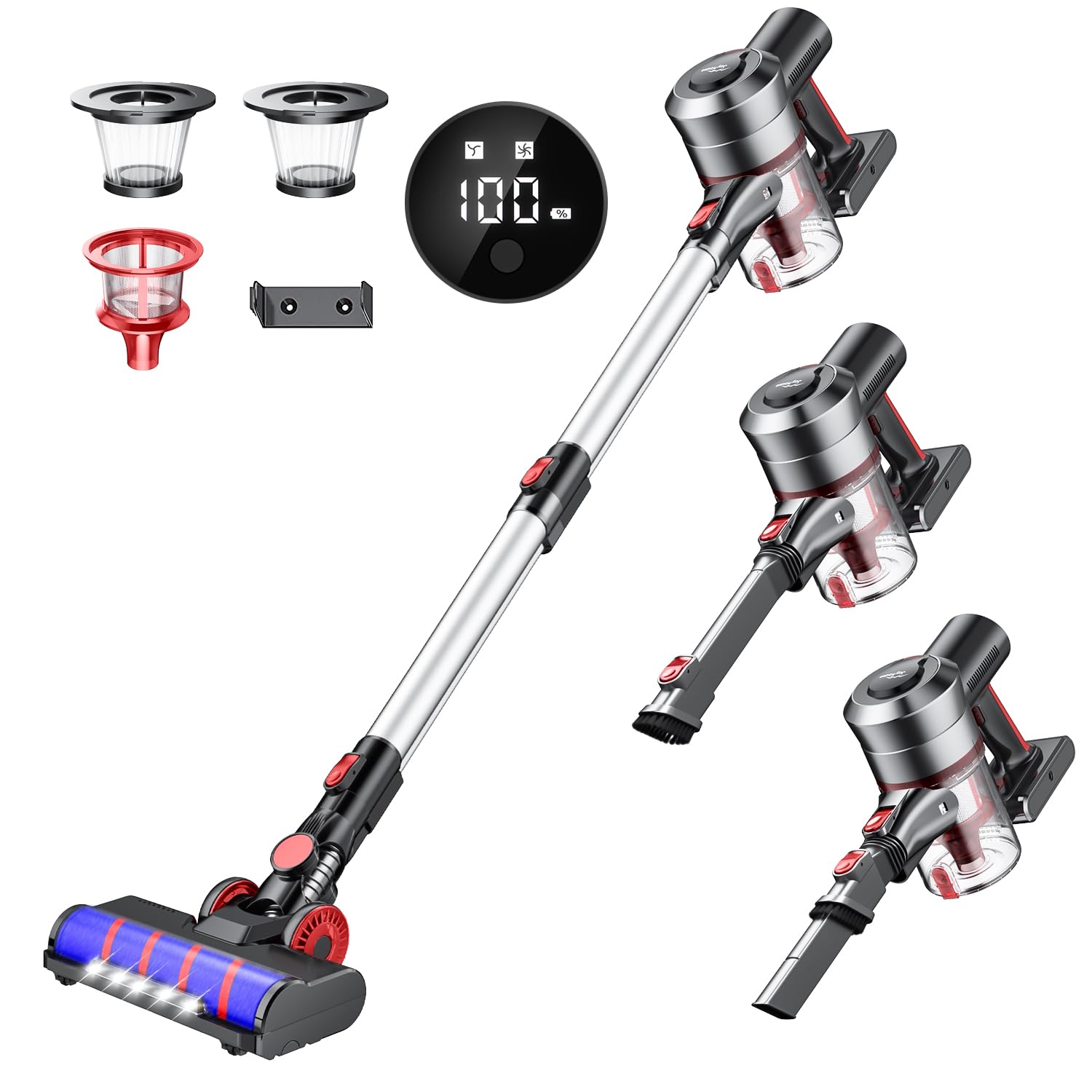 Amazon | 掃除機 コードレス スティッククリーナー 【45000pa強力吸引