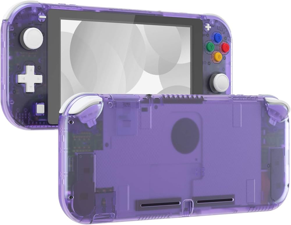 eXtremeRate Clear Atomic Purple DIY Replacement Shell for Nintendo