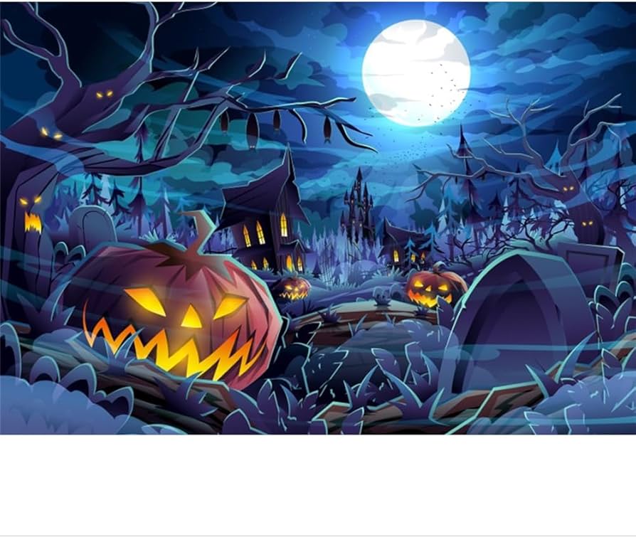 Amazon.co.jp: 背景布 ハロウィン 夜の帰り道 halloween 萬聖